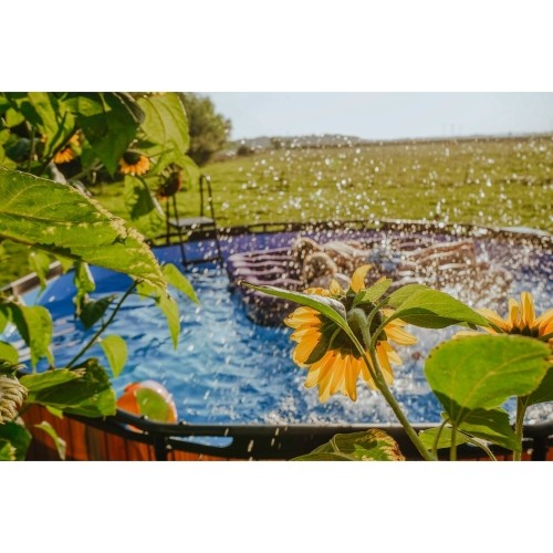 EXIT Stone pool ø427x122cm with filter pump and ladder - grey