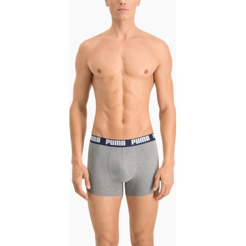 Bokserki męskie Puma Basic Boxer czarno-szare