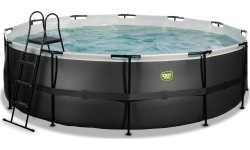 EXIT Black Leather basen ø488x122cm z pompą z filtrem piaskowym - czarny