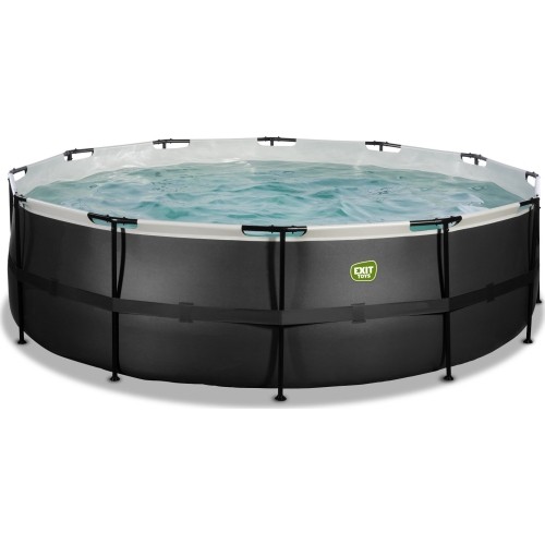 EXIT Black Leather basen ø488x122cm z pompą z filtrem piaskowym - czarny