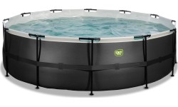 EXIT Black Leather basen ø488x122cm z pompą z filtrem piaskowym - czarny