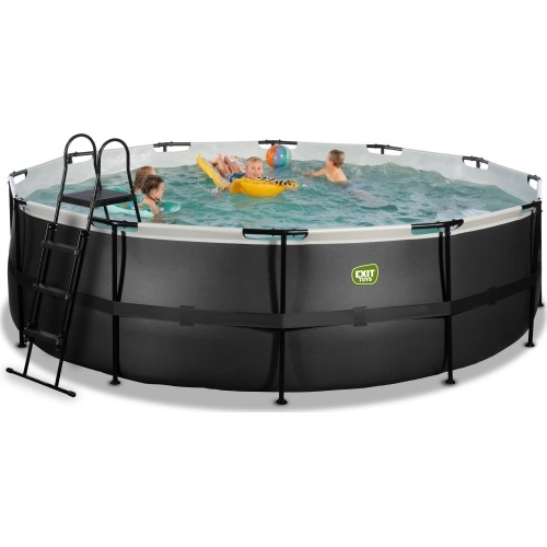 EXIT Black Leather basen ø488x122cm z pompą z filtrem piaskowym - czarny