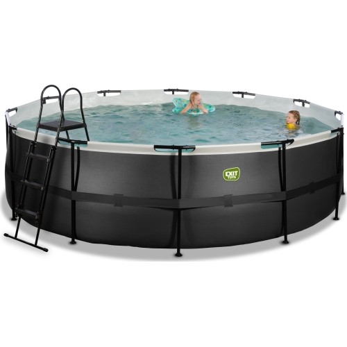 EXIT Black Leather basen ø488x122cm z pompą z filtrem piaskowym - czarny