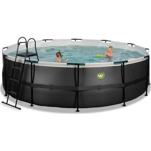 EXIT Black Leather basen ø488x122cm z pompą z filtrem piaskowym - czarny