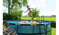 EXIT Black Leather basen ø488x122cm z pompą z filtrem piaskowym - czarny