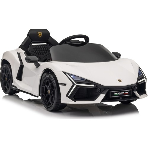 Biały pojazd Lamborghini Revuelto