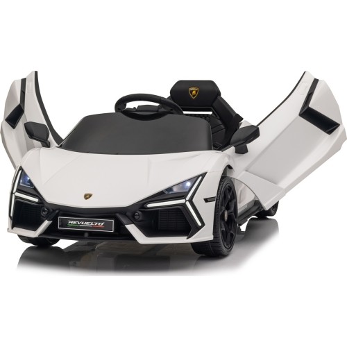 Biały pojazd Lamborghini Revuelto
