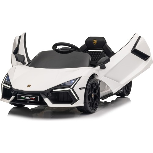 Biały pojazd Lamborghini Revuelto