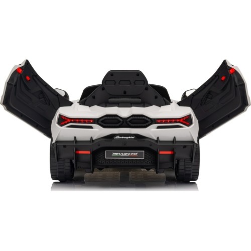 Biały pojazd Lamborghini Revuelto