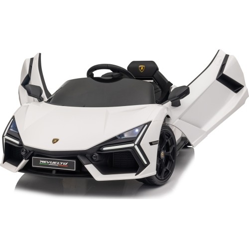 Biały pojazd Lamborghini Revuelto