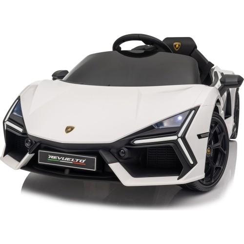 Biały pojazd Lamborghini Revuelto