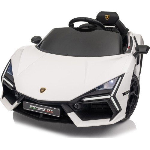 Biały pojazd Lamborghini Revuelto