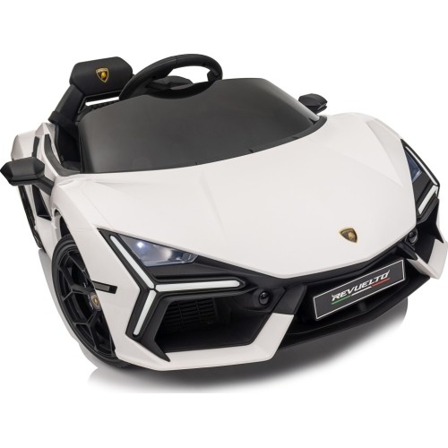 Biały pojazd Lamborghini Revuelto