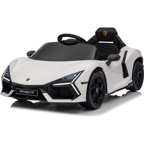 Biały pojazd Lamborghini Revuelto