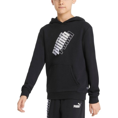 Bluza z kapturem Puma Power Logo dla młodzieży, czarna 847297 01