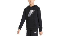 Bluza z kapturem Puma Power Logo dla młodzieży, czarna 847297 01