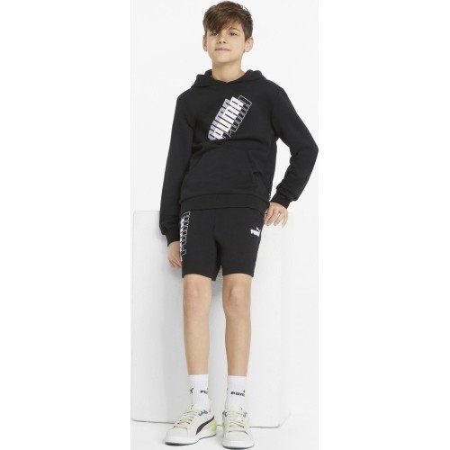 Bluza z kapturem Puma Power Logo dla młodzieży, czarna 847297 01