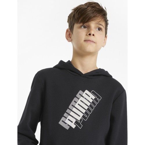Bluza z kapturem Puma Power Logo dla młodzieży, czarna 847297 01