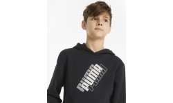 Bluza z kapturem Puma Power Logo dla młodzieży, czarna 847297 01