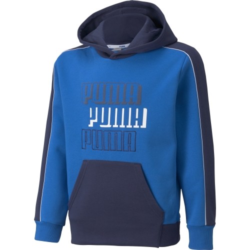 Bluza młodzieżowa Puma Alpha Hoodie FL Blue 589275 63