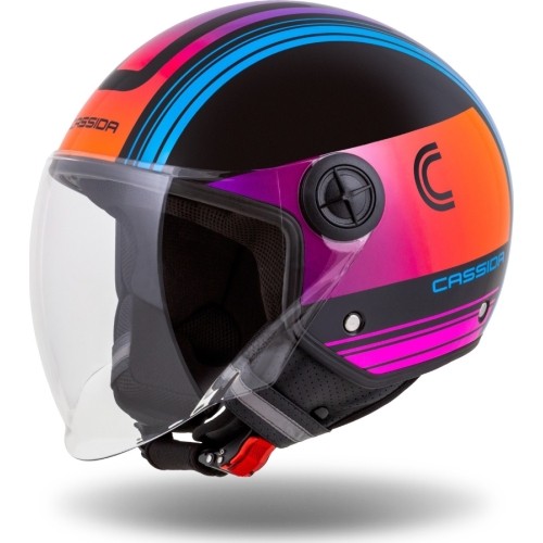 Kask motocyklowy Cassida Handy Metropolis czarny / turkusowy / gradient