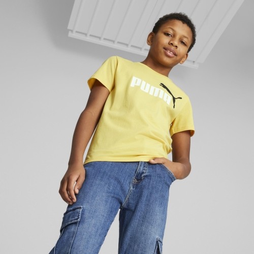 Koszulka młodzieżowa Puma Ess+ 2 Col Logo Tee żółta 586985 45