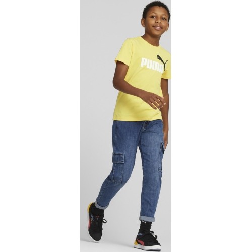 Koszulka młodzieżowa Puma Ess+ 2 Col Logo Tee żółta 586985 45
