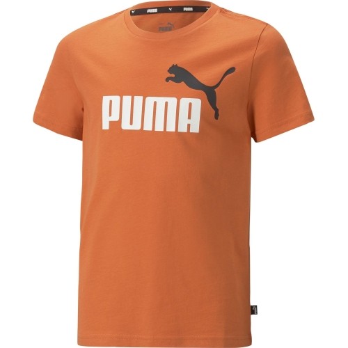 Koszulka młodzieżowa Puma Ess+ 2 Col Logo Tee pomarańczowa 586985 95
