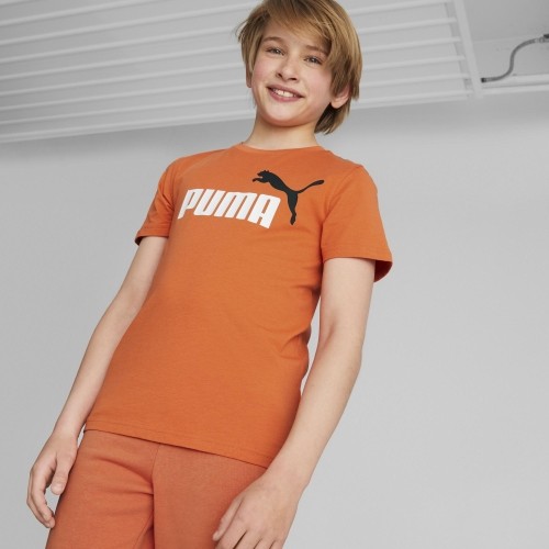 Koszulka młodzieżowa Puma Ess+ 2 Col Logo Tee pomarańczowa 586985 95