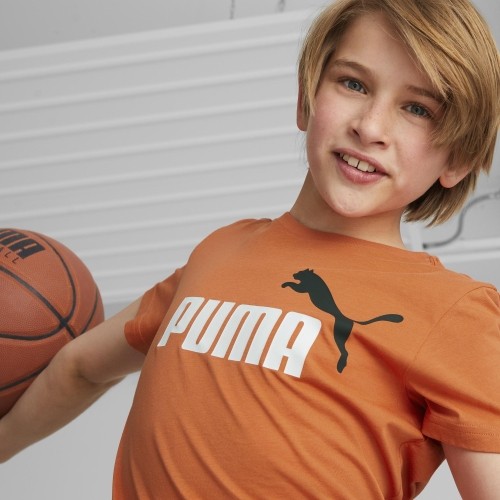 Koszulka młodzieżowa Puma Ess+ 2 Col Logo Tee pomarańczowa 586985 95