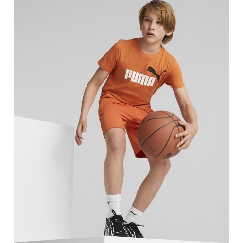 Koszulka młodzieżowa Puma Ess+ 2 Col Logo Tee pomarańczowa 586985 95