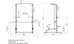 Maszyna Smitha z drążkiem do podciągania i poręczami do dipów MS-U105 2.0 - Marbo Sport