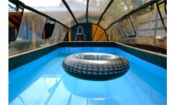 Basen EXIT Stone 400 x 200 x 100 cm z zadaszeniem, pompą z filtrem piaskowym i pompą grzewczą