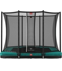 Trampolina BERG Ultim Favorit InGround - 280 cm, zielona, z siatką zabezpieczającą Comfort