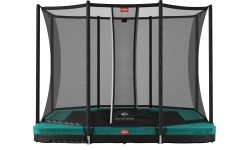 Trampolina BERG Ultim Favorit InGround - 280 cm, zielona, z siatką zabezpieczającą Comfort