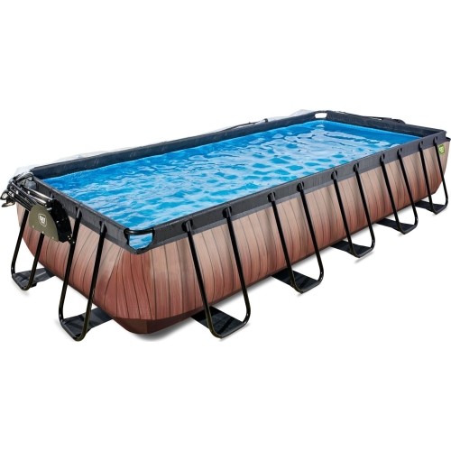 Basen EXIT Wood 540 x 250 x 100 cm z zadaszeniem, pompą z filtrem piaskowym i pompą grzewczą