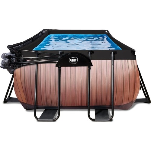 Basen EXIT Wood 540 x 250 x 100 cm z zadaszeniem, pompą z filtrem piaskowym i pompą grzewczą