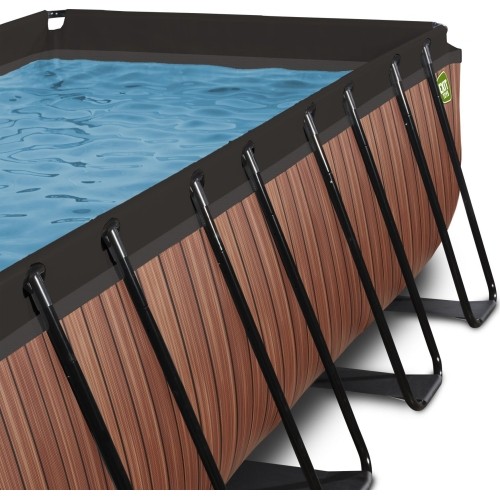 Basen EXIT Wood 540 x 250 x 100 cm z zadaszeniem, pompą z filtrem piaskowym i pompą grzewczą
