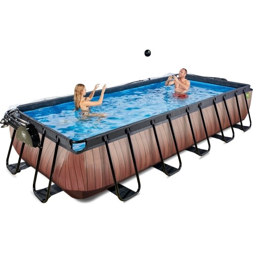 Basen EXIT Wood 540 x 250 x 100 cm z zadaszeniem, pompą z filtrem piaskowym i pompą grzewczą