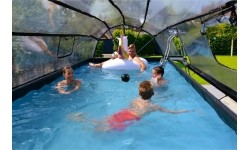 Basen EXIT Wood 540 x 250 x 100 cm z zadaszeniem, pompą z filtrem piaskowym i pompą grzewczą