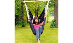 Hamak ogrodowy do siedzenia Fotel hamakowy Amazonas Brasil, Czarny