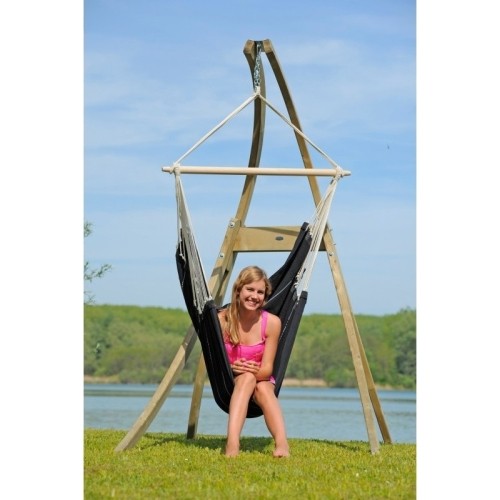 Hamak ogrodowy do siedzenia Fotel hamakowy Amazonas Brasil, Czarny