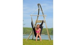 Hamak ogrodowy do siedzenia Fotel hamakowy Amazonas Brasil, Czarny