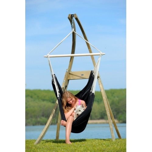 Hamak ogrodowy do siedzenia Fotel hamakowy Amazonas Brasil, Czarny