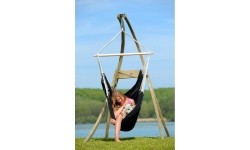 Hamak ogrodowy do siedzenia Fotel hamakowy Amazonas Brasil, Czarny