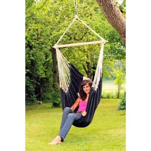 Hamak ogrodowy do siedzenia Fotel hamakowy Amazonas Brasil, Czarny