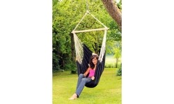Hamak ogrodowy do siedzenia Fotel hamakowy Amazonas Brasil, Czarny