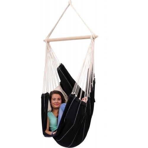 Hamak ogrodowy do siedzenia Fotel hamakowy Amazonas Brasil, Czarny