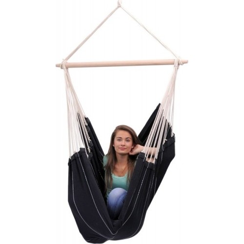 Hamak ogrodowy do siedzenia Fotel hamakowy Amazonas Brasil, Czarny