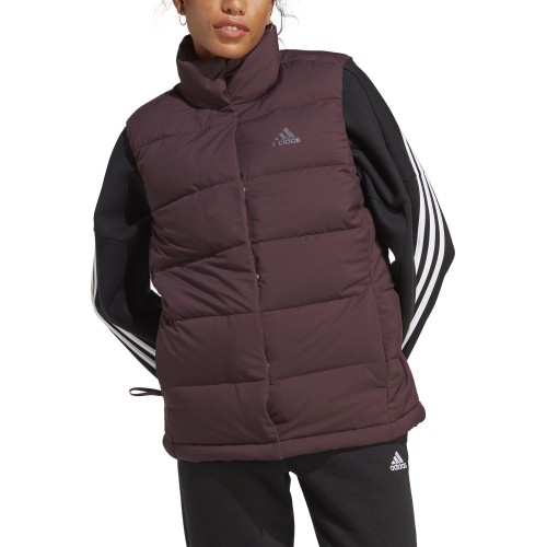 Damska kamizelka puchowa Adidas W Helionic Vest, bordowa HE1456